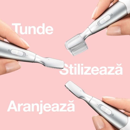 Trimmer de precizie pentru sprâncene FG1106, încărcare pe baterie, alb/argintiu