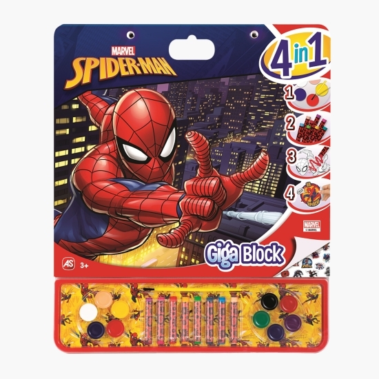 Set pentru desen Giga Block 4 în 1 Spiderman, +3 ani