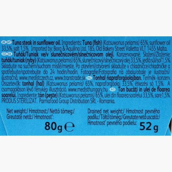Ton în ulei de floarea soarelui 80g