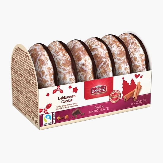 Turtă dulce brună glazurată, cu ciocolată neagră 200g
