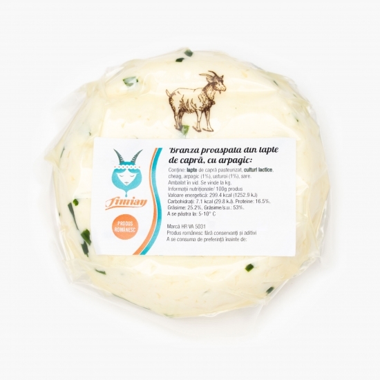 Brânză proaspătă din lapte de capră cu arpagic 190g
