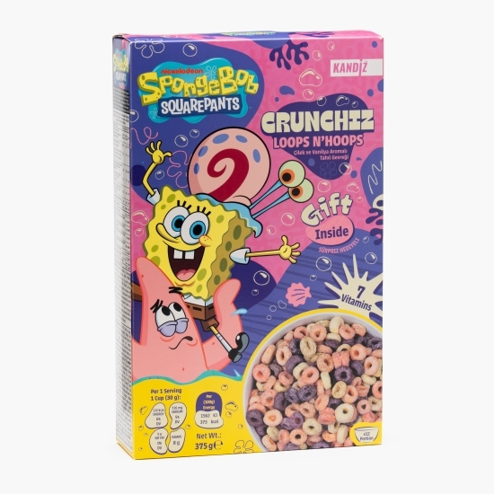 Cereale pentru mic dejun Sponge Bob Crunchiz Loops N' Hoops 375g