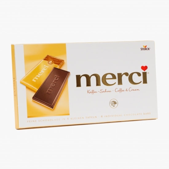 Tablete de ciocolată cu cafea și frișcă 100g, 4 buc
