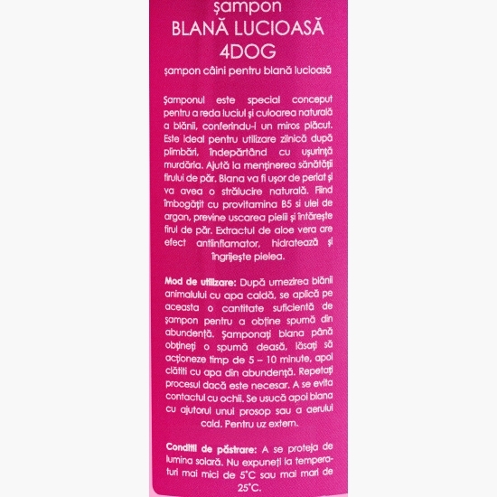 Șampon câini pentru blană lucioasă 500ml