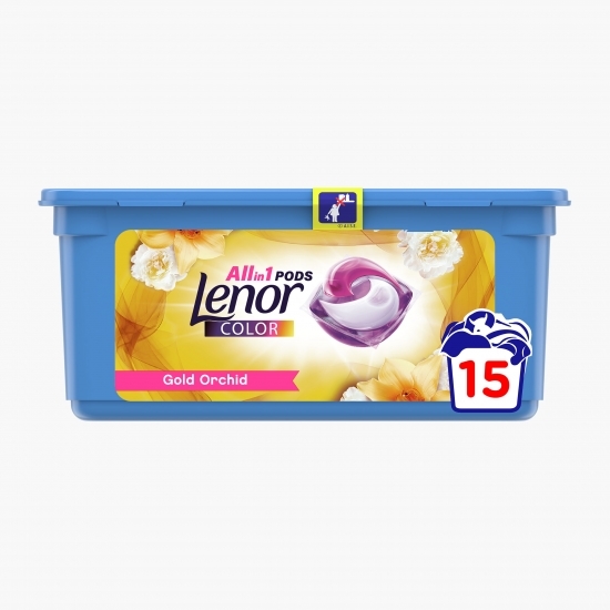 Detergent de rufe capsule All in One Gold Orchid Color, 15 spălări