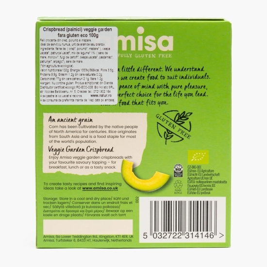 Pâine crocantă eco Veggie Garden, fără gluten 100g