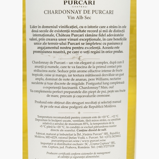 Vin alb sec Chardonnay 0.75l