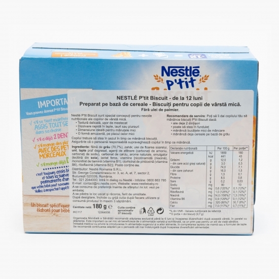 Biscuiți pentru copii P'tit, +12 luni, 180g