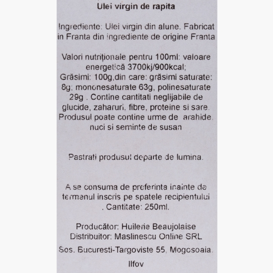 Măslinescu - Ulei virgin de rapiță 250ml
