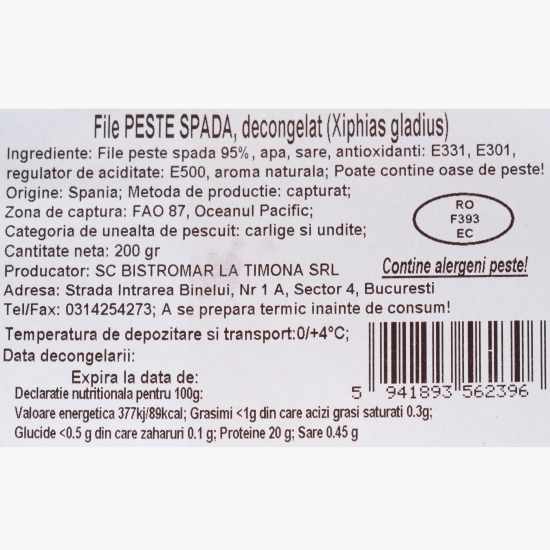 File pește spadă 200g