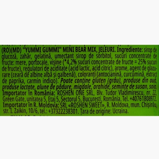Jeleuri ursuleți cu fructe Yummi Gummi Mini Bear Mix 70g