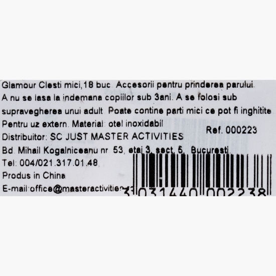 Set clești mici pentru păr, 18 buc