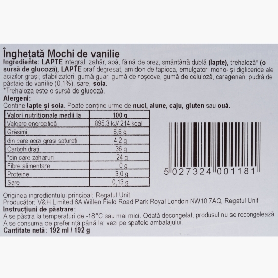 Înghețată mochi cu vanilie de Madagascar 192g