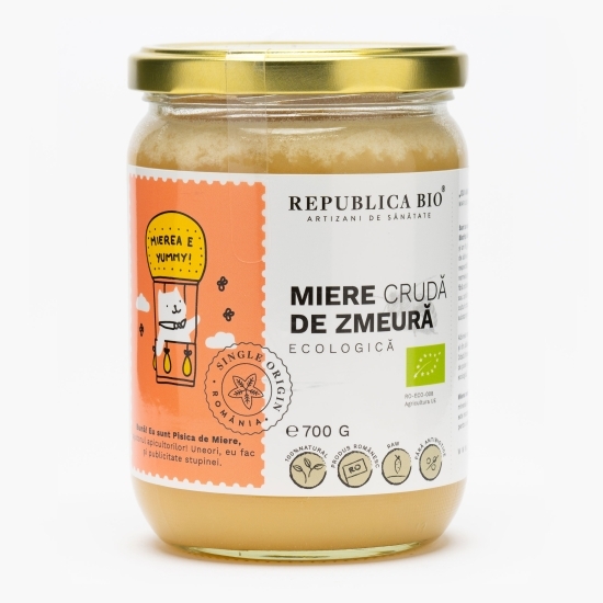 Miere crudă de zmeură ecologică 700g