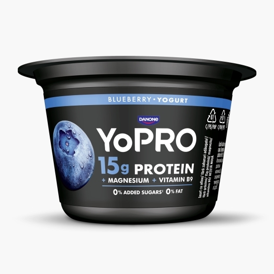 Produs lactat fermentat cu afine și îndulcitori, bogat în proteine, 0.1% grăsime, 160g