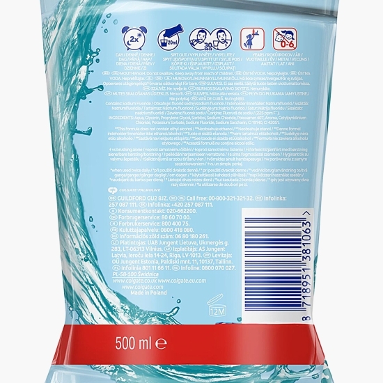 Apă de gură fără alcool, Plax Active Sea Salt, 0.5l