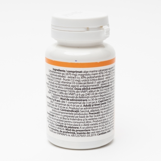 Ca și Mg organic cu vitamina D 60 comprimate