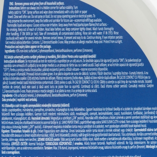 Soluție curățare universală fără clătire Spray & Wipe 0.75l