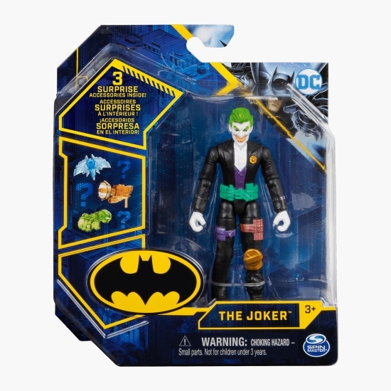 Figurină Joker articulată 10cm cu 3 accesorii surpriză 5+ ani