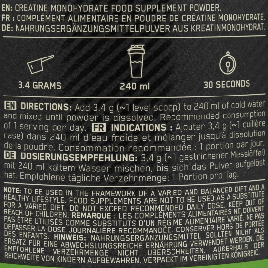 Creatină monohidrată micronizată 317g 