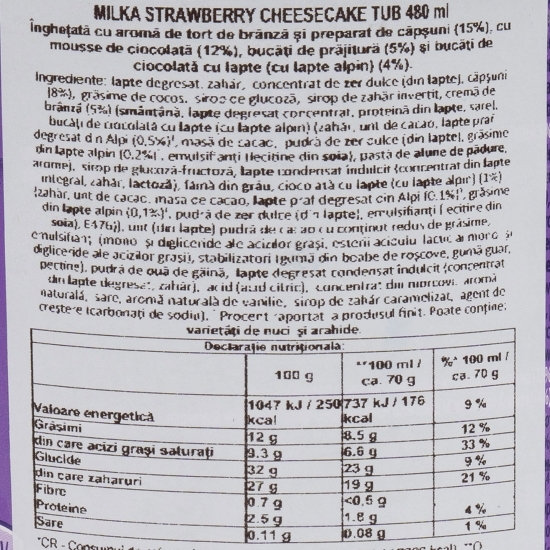 Înghețată cheesecake cu mousse de ciocolată 480ml