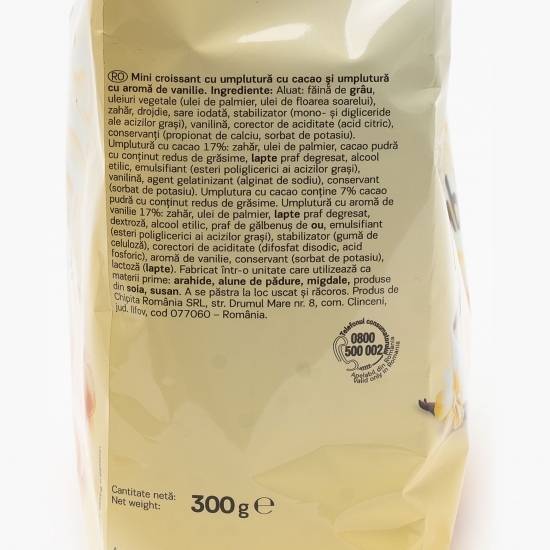 Mini Croissants Double cu cremă de cacao și vanilie 300g