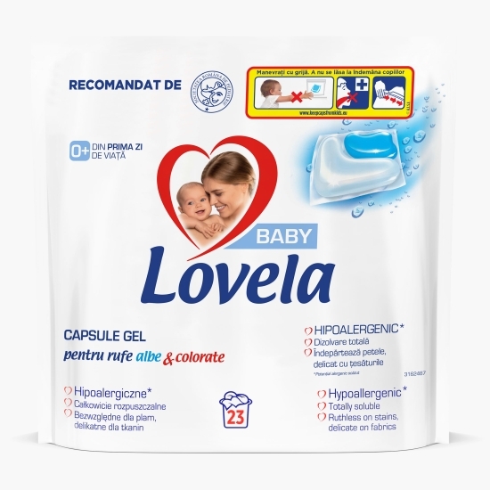 Detergent de rufe capsule pentru haine albe și colorate, 23 spălări