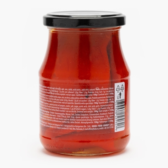 Ardei capia copți și decojiți în oțet 350g