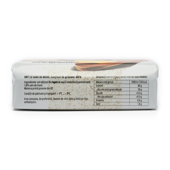 Unt cu sare de mare, 80% grăsime, 200g