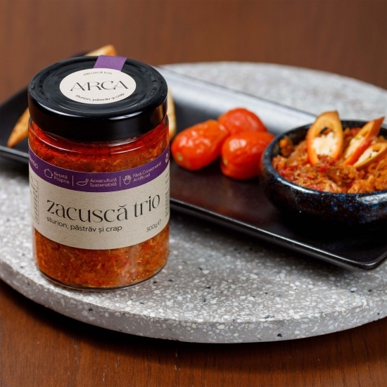 Zacuscă trio sturion, păstrăv și crap 300g