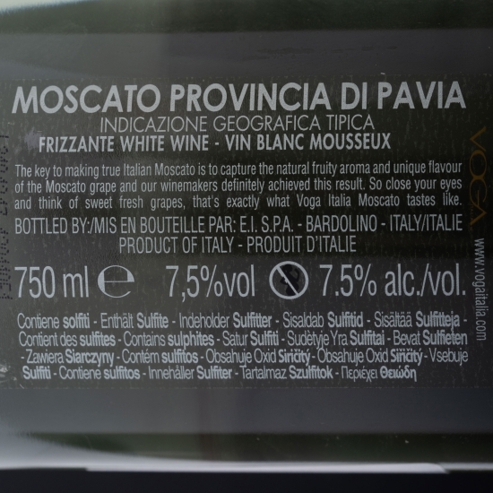 Vin frizzante alb sec Frizzante Moscato, 7.5%, 750ml