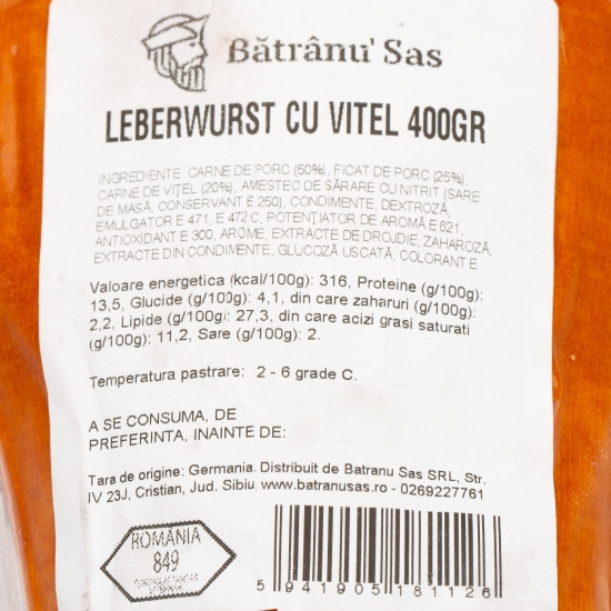 Leberwurst cu vițel 400g