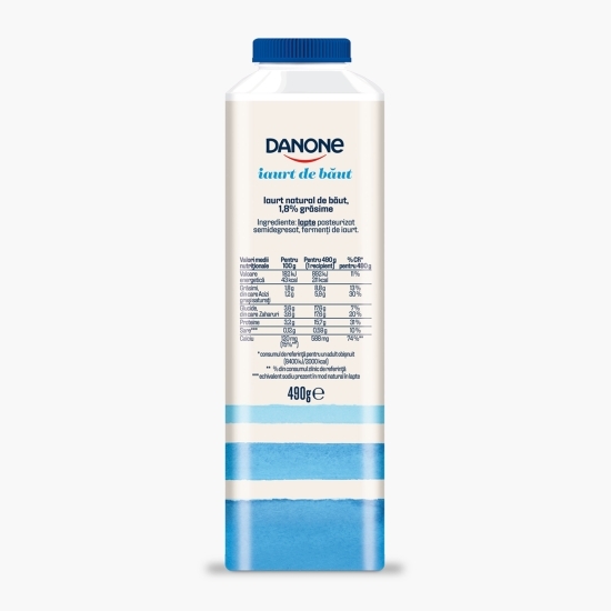 Iaurt de băut Natural, 1.8% grăsime, 490g