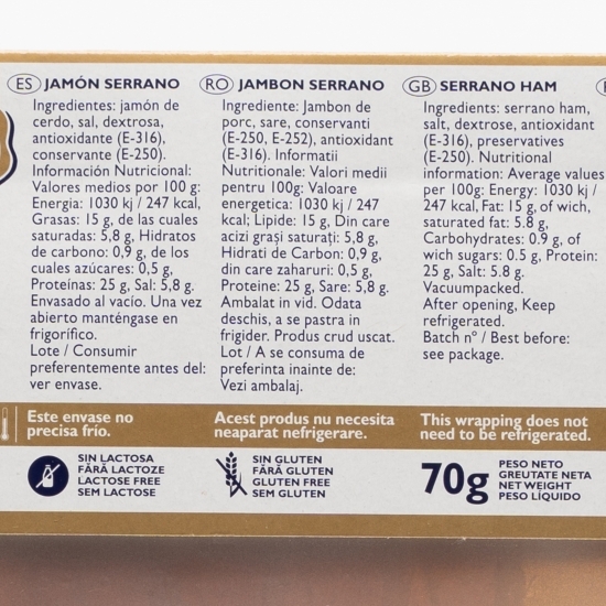 Jambon Serrano 70g