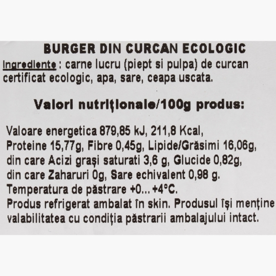 Burgeri de curcan eco 200g