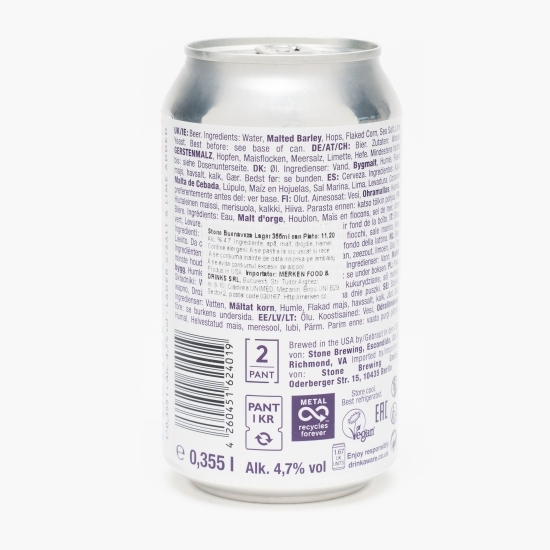 Bere artizanală Buenaveza Salt & Lime Lager, doză 355ml