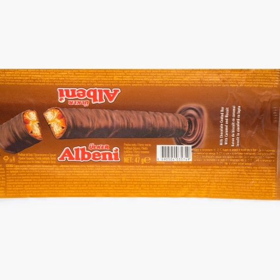 Baton de biscuiți și caramel glazurat cu ciocolată cu lapte 47g