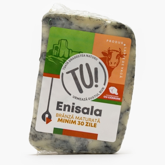 Brânză maturată Enisala cu cărbune, maturată minim 30 zile, 250g