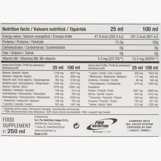 Supliment nutritiv Amino Collagen 12500, aromă de portocale, 10x25ml