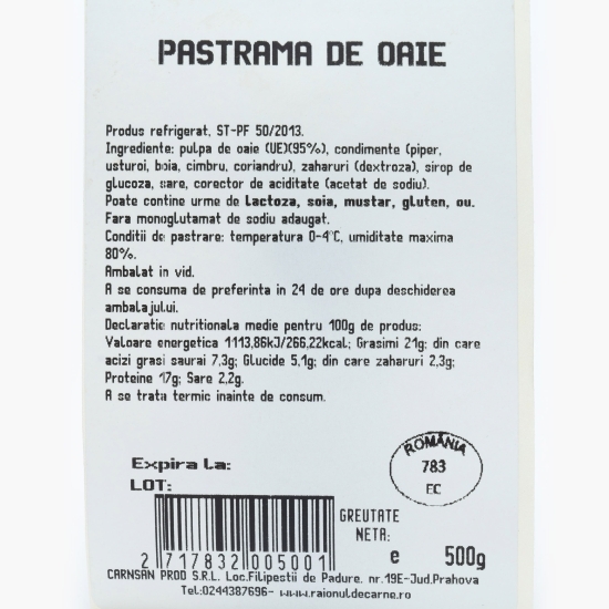 Pastramă oaie 500g