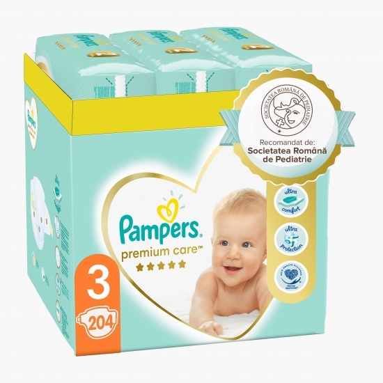 Scutece Premium Care XXL Box mărimea 3, 6-10kg, 204 buc