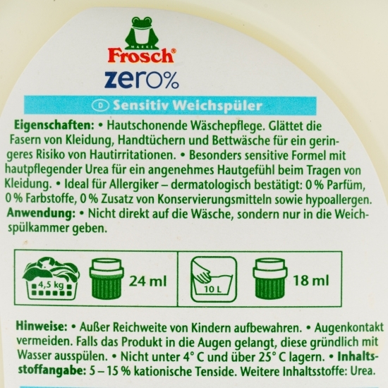 Balsam de rufe eco, hipoalergenic, Sensitive Zero%, 31 spălări, 0.75l
