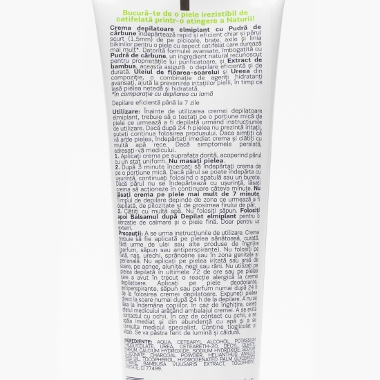 Cremă depilatoare corp Charcoal Power pentru toate tipurile de piele 150ml