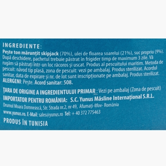 Ton mărunțit în ulei de floarea soarelui 160g