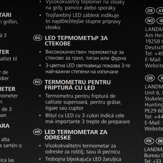 Termometru pentru grătar cu led