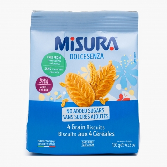 Biscuiți cu cereale fără zahăr 120g