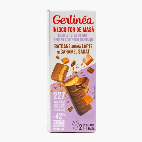 Batoane de ciocolată cu lapte, cu aromă de lapte și caramel sărat, 2x31g