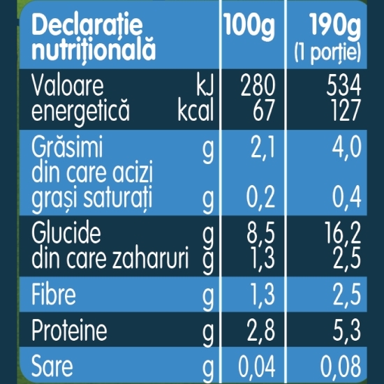 Piure ecologic de conopidă, porumb, curcan și orez, +8 luni, 190g