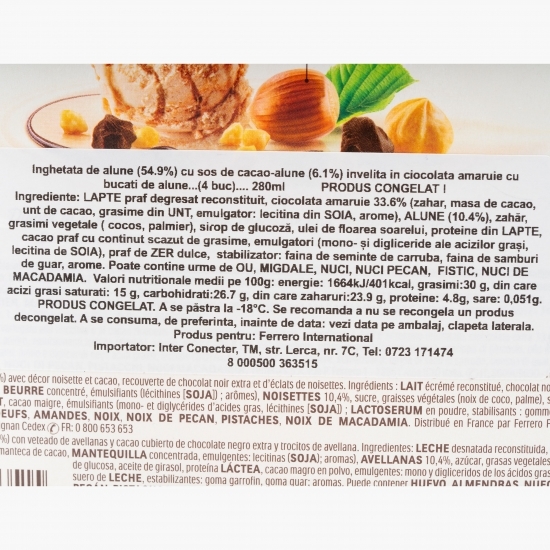 Înghețată Dark alune și ciocolată amăruie 4x50g