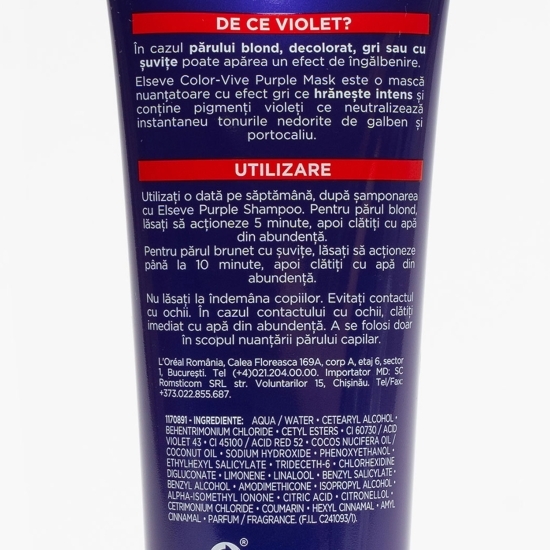 Mască pentru părul blond, decolorat, gri sau cu șuvițe, Color Vive, 150ml 